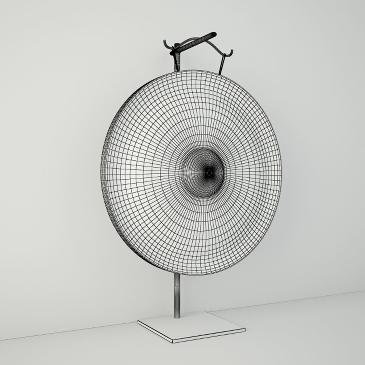 19th Century Laos Bronze Gong 3D model_4