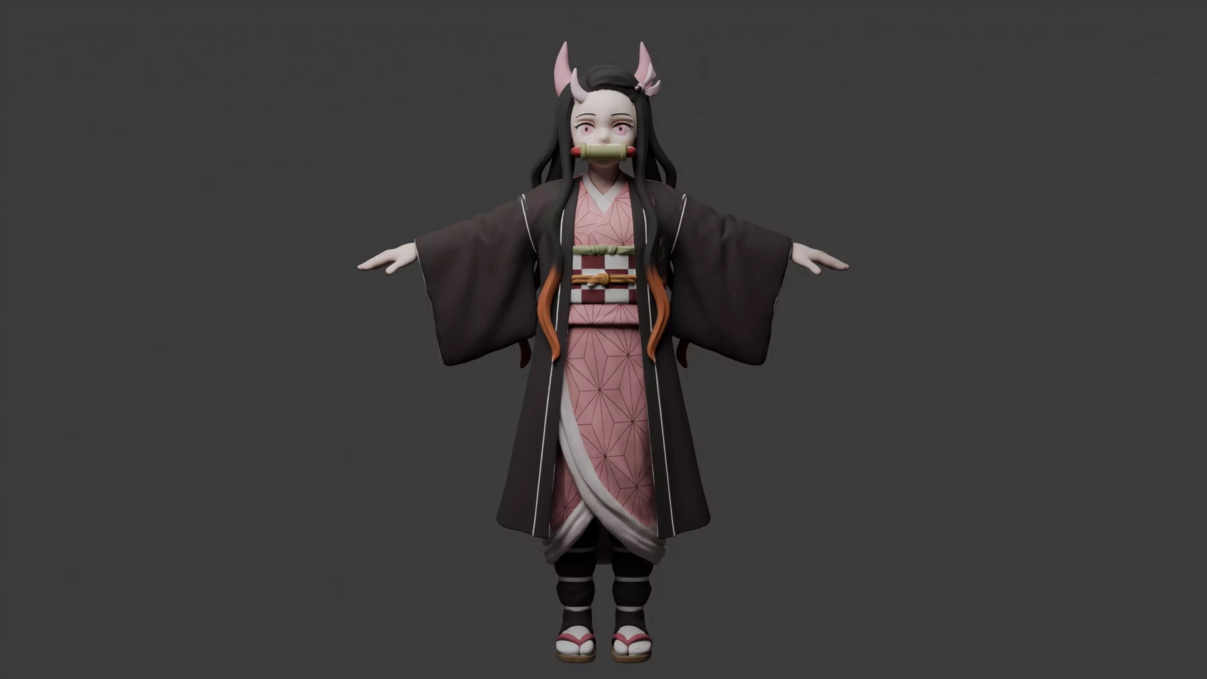 Stylized Anime Demon Girl Character Free 3D model