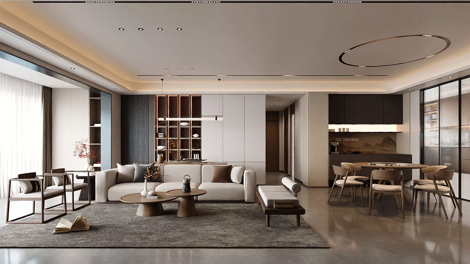 Light luxury living room 3D model