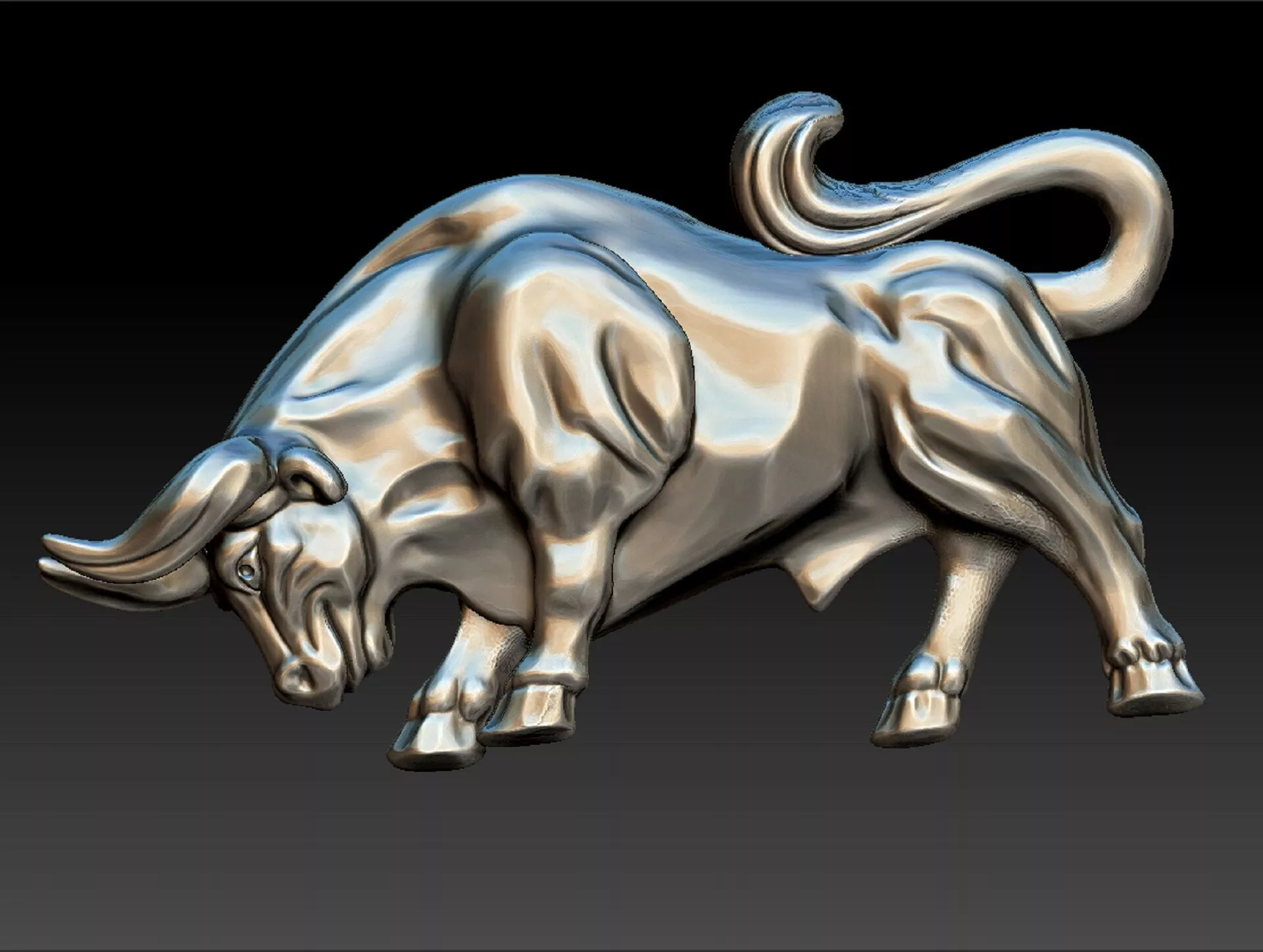 charging bull pendant 3D print model