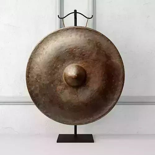 19th Century Laos Bronze Gong 3 3D model