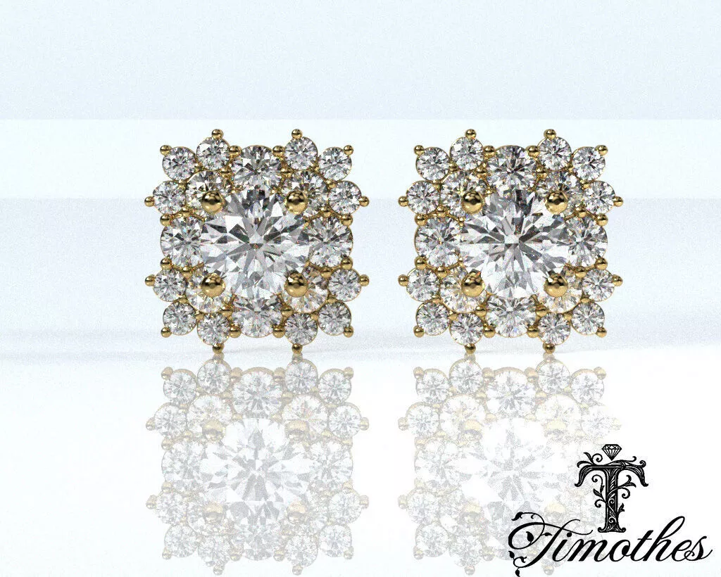 Timothes Diamond Earing 3D JewelryModel Printable 3D ER78 3D print model