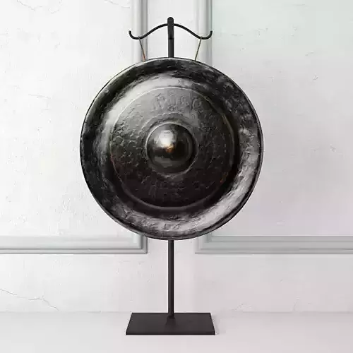19th Century Laos Bronze Gong 4 3D model