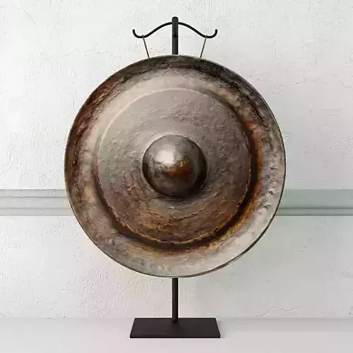 19th Century Laos Bronze Gong 5 3D model