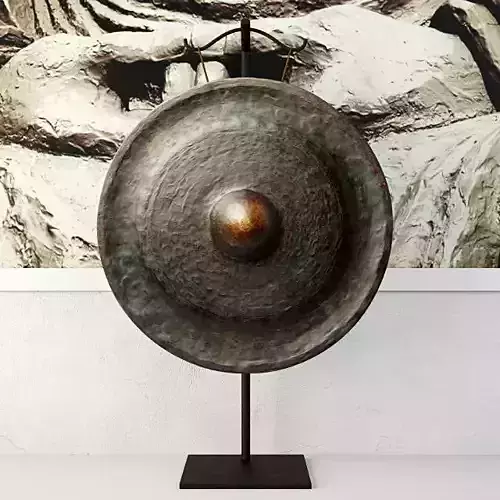 19th Century Laos Bronze Gong 6 3D model