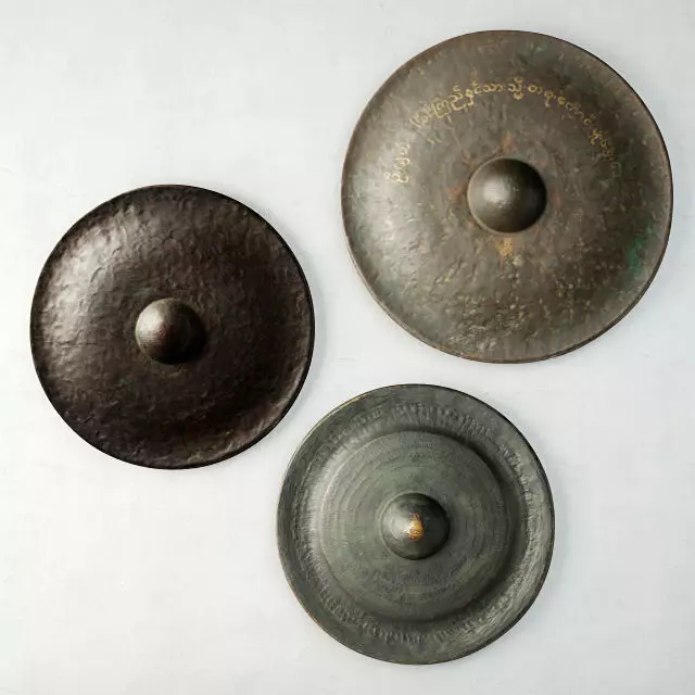 19th Century Laos Bronze Gongs 3D model_0