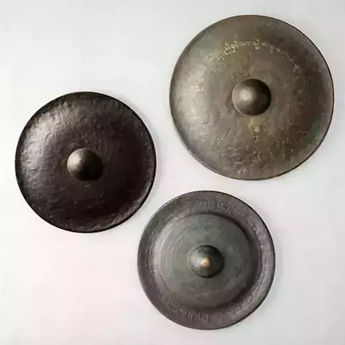 19th Century Laos Bronze Gongs 3D model