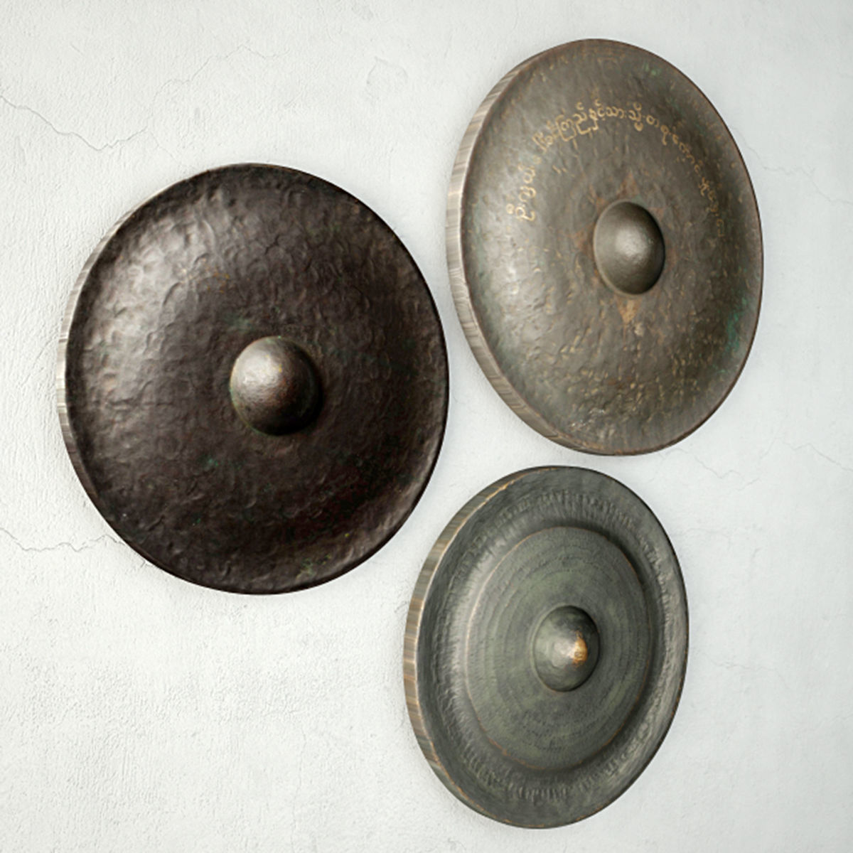 19th Century Laos Bronze Gongs 3D model_2