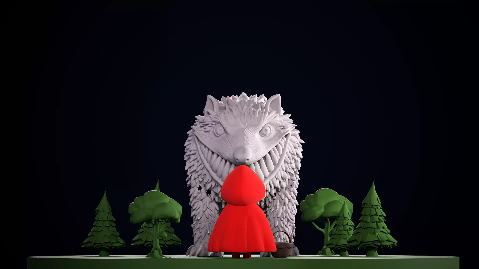 Red Riding Hood Diorama Free 3D print model