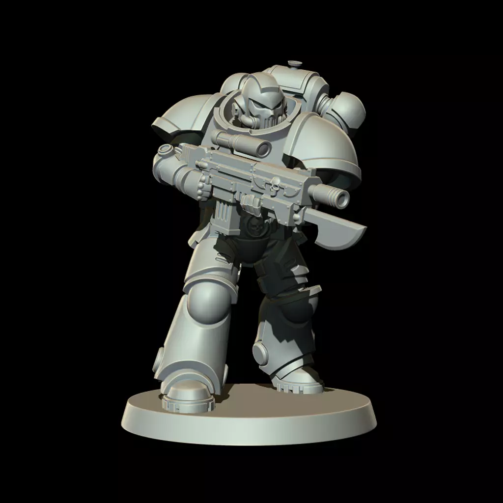 Sci-Fi Heavy Trooper STL Modular Power Armor 32mm Miniature V4 3D print model