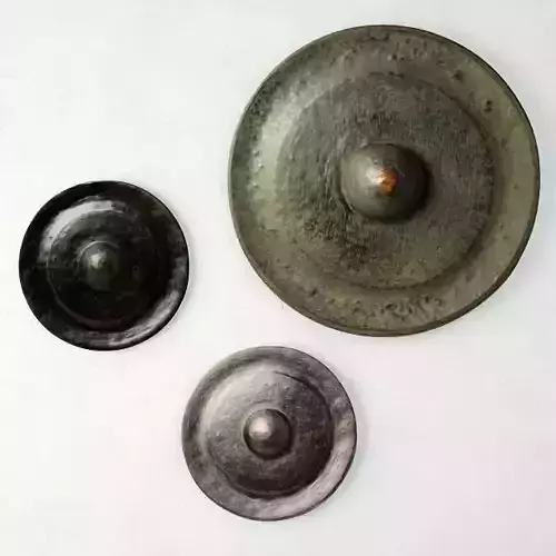 19th Century Laos Bronze Gongs 2 3D model