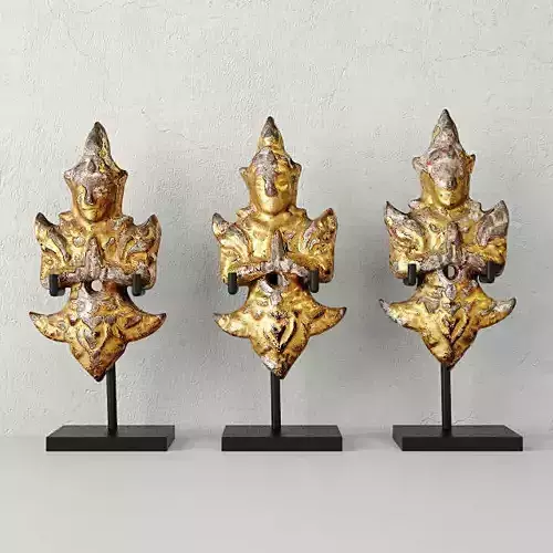 19th-C Thai Gilded Angels 3D model