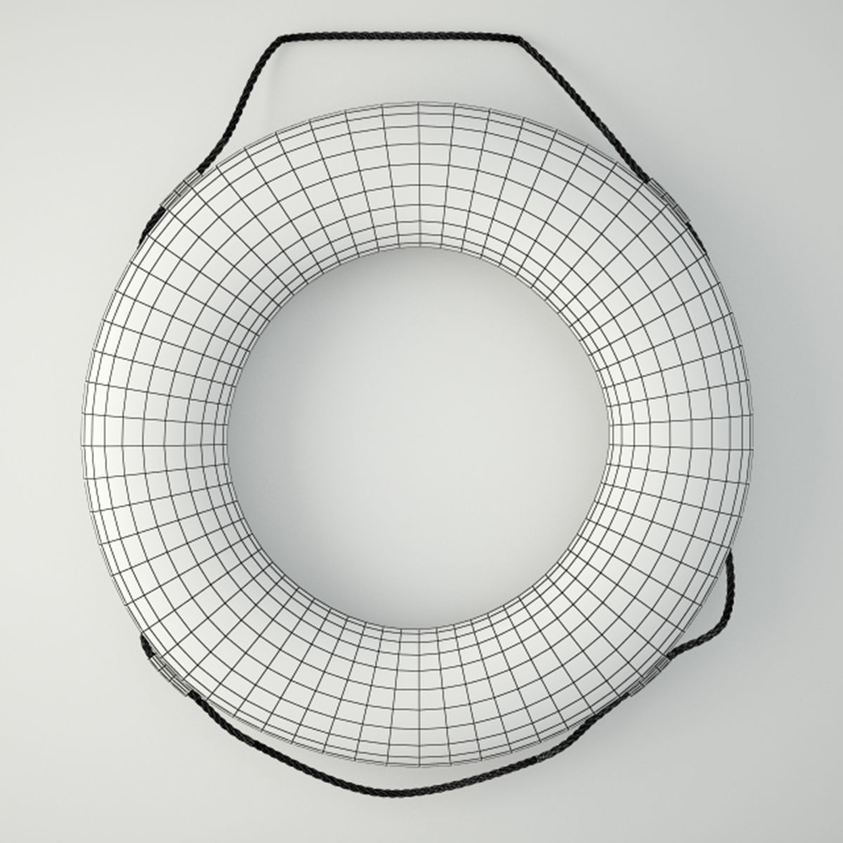 1931 Vintage Life Preserver Ring 3D model_1