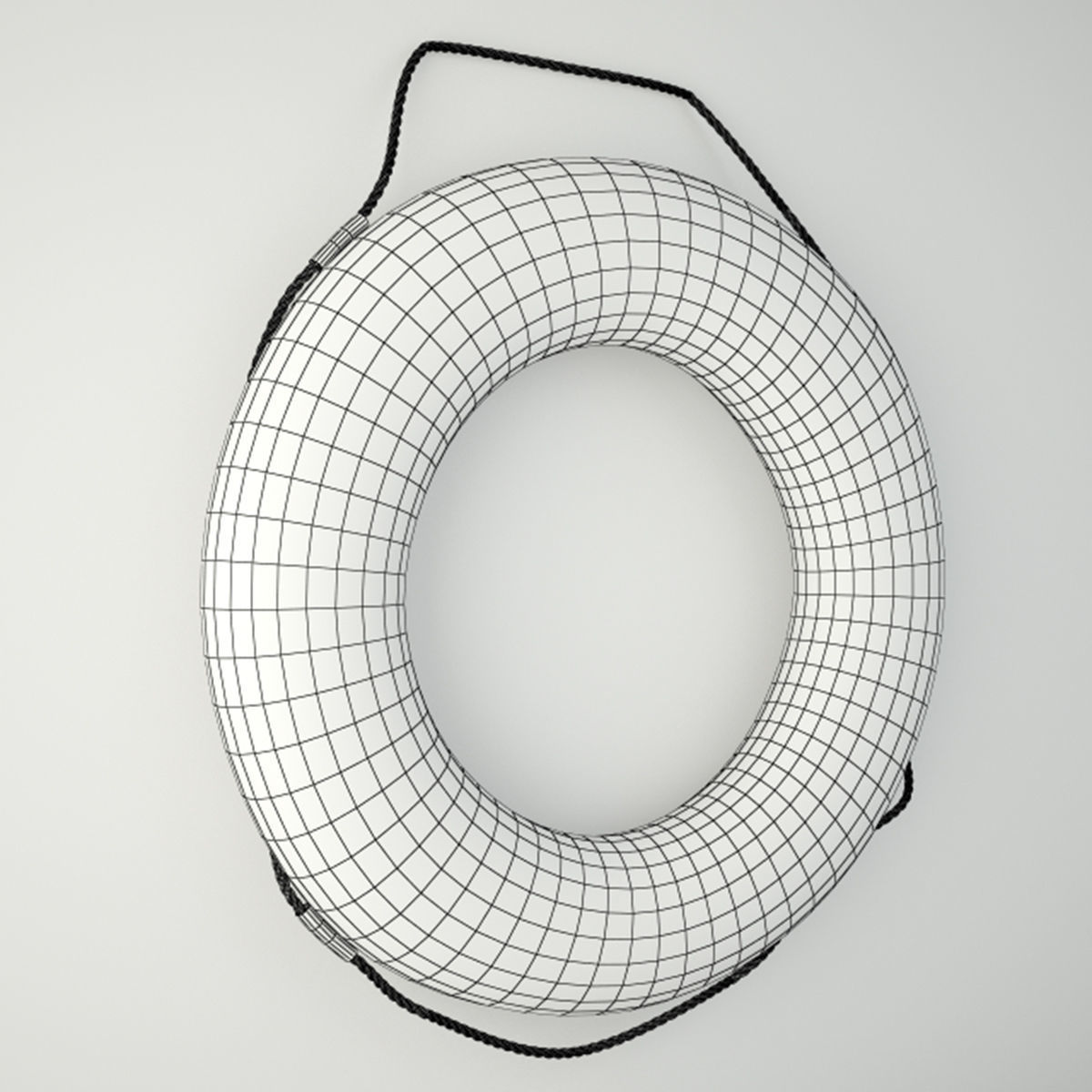 1931 Vintage Life Preserver Ring 3D model_3