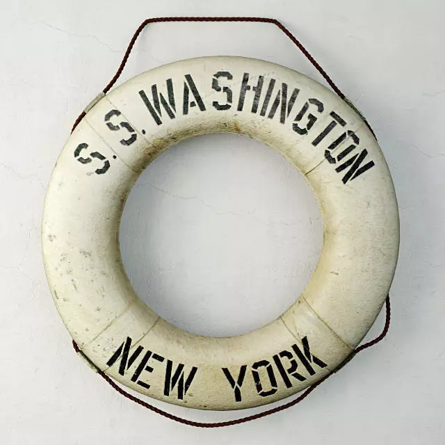 1931 Vintage Life Preserver Ring 3D model_0