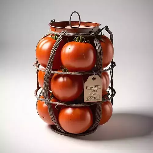 Rustic Tomato Basket Display 3D model