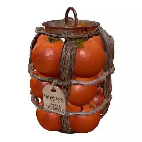 Rustic Tomato Basket Display 3D model 3