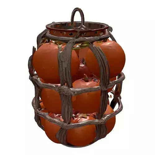 Rustic Tomato Basket Display 3D model 7