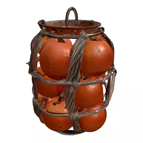 Rustic Tomato Basket Display 3D model 4
