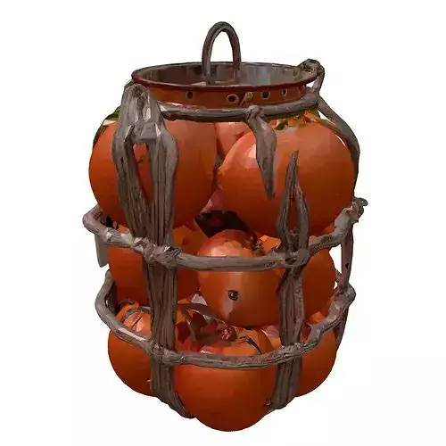 Rustic Tomato Basket Display 3D model 6