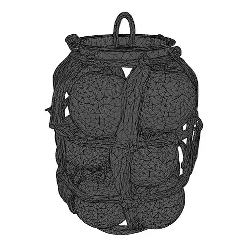 Rustic Tomato Basket Display 3D model 2