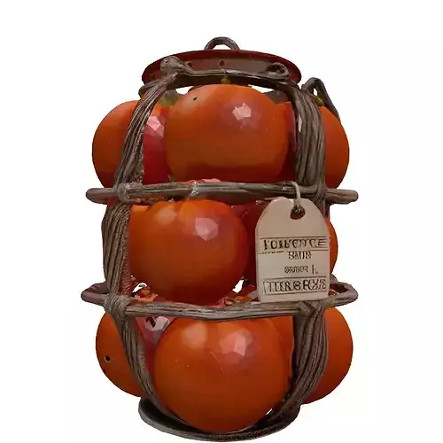 Rustic Tomato Basket Display 3D model 5