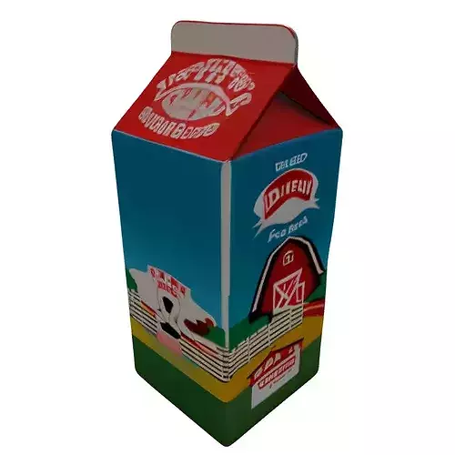 Dairy Milk Carton 3D Model 3D model 7