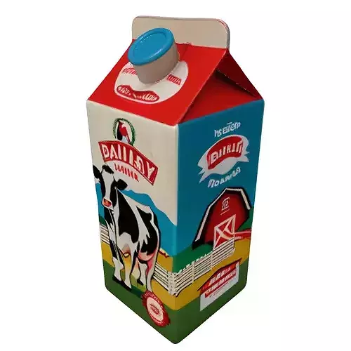 Dairy Milk Carton 3D Model 3D model 3