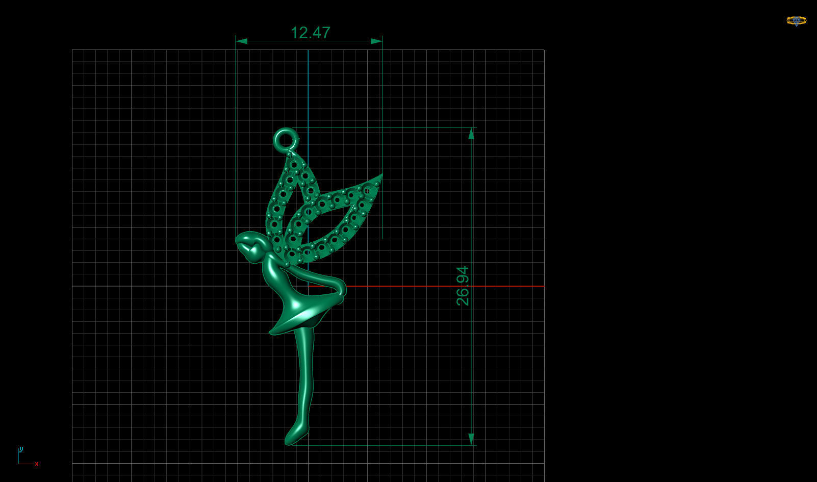 Angel Fairy Diamond Gold Pendant Free 3D print model_2