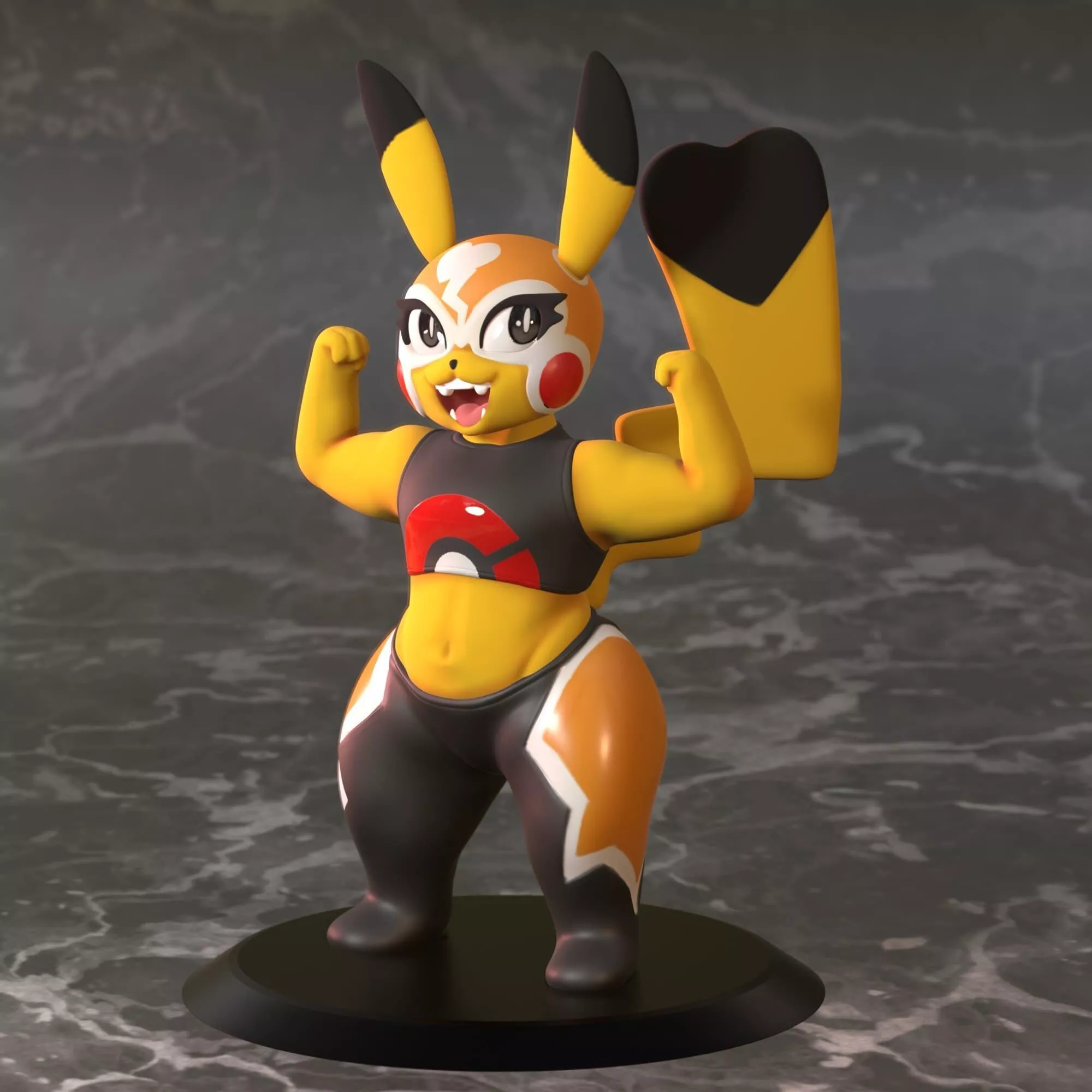Pikachu Libre 3D print model