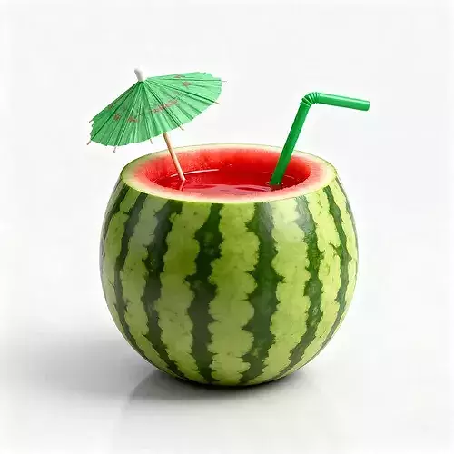 Realistic Watermelon Cocktail 3D Model