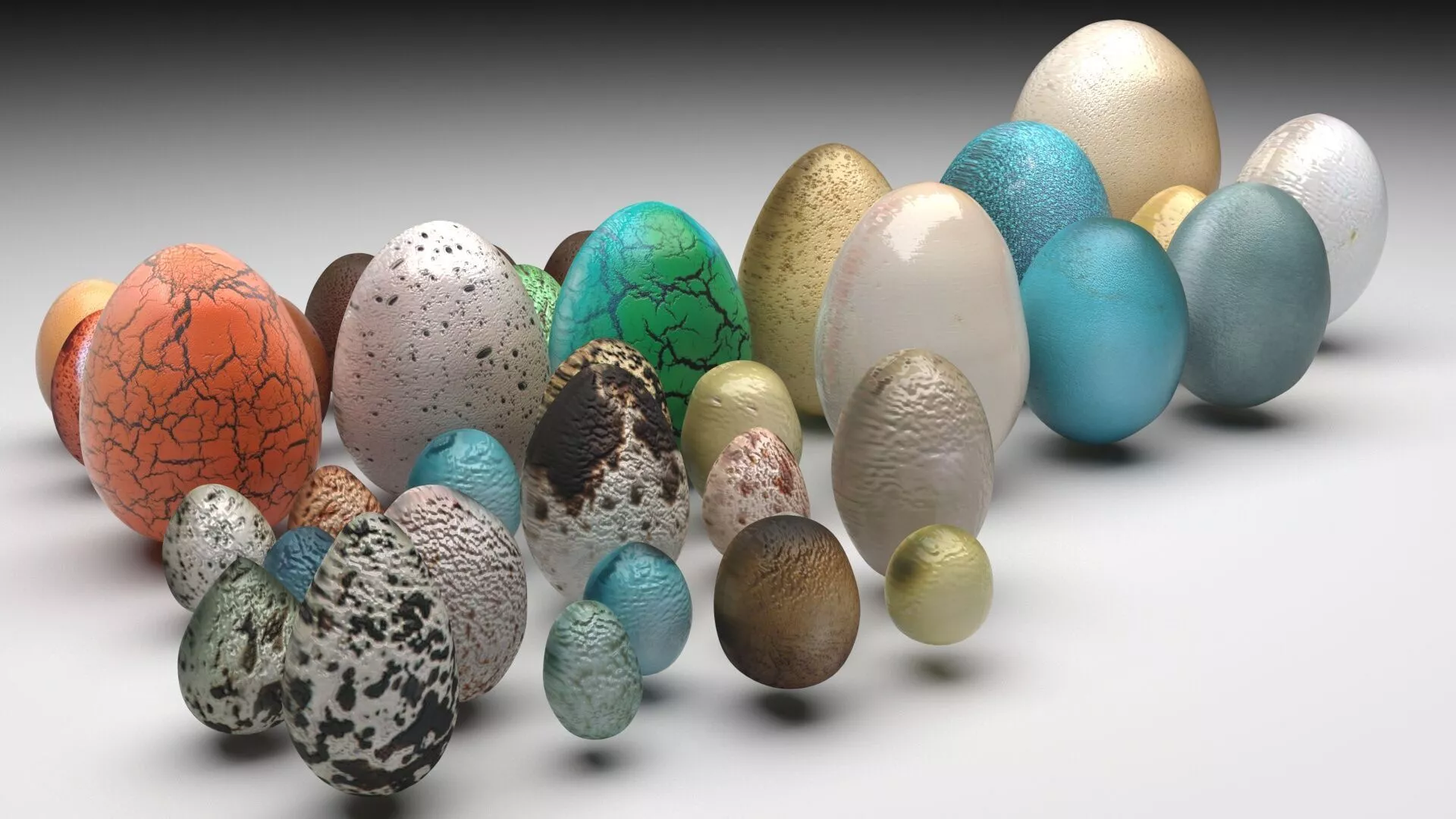 Eggs From Different Animals Collection 3D model