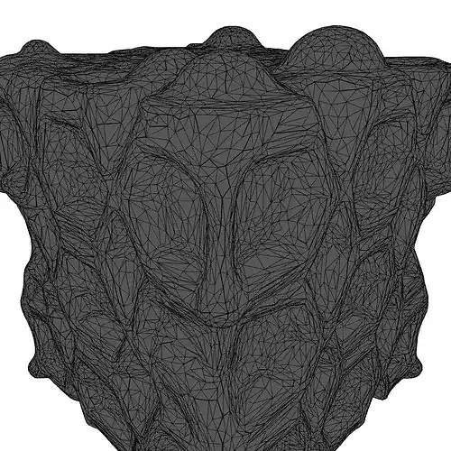Detailed Golden Honeycomb Block 3D model 2