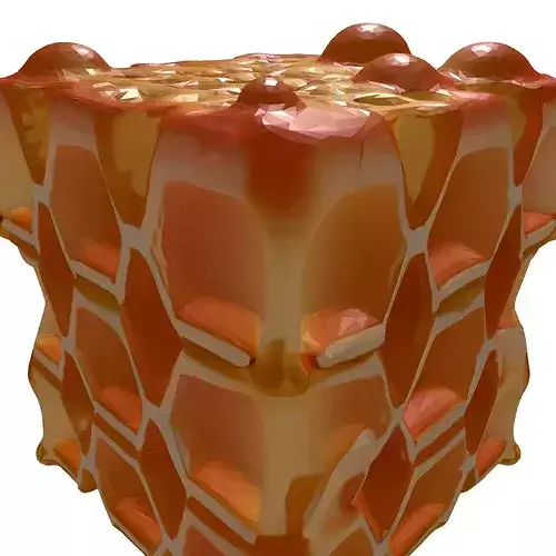 Detailed Golden Honeycomb Block 3D model 7