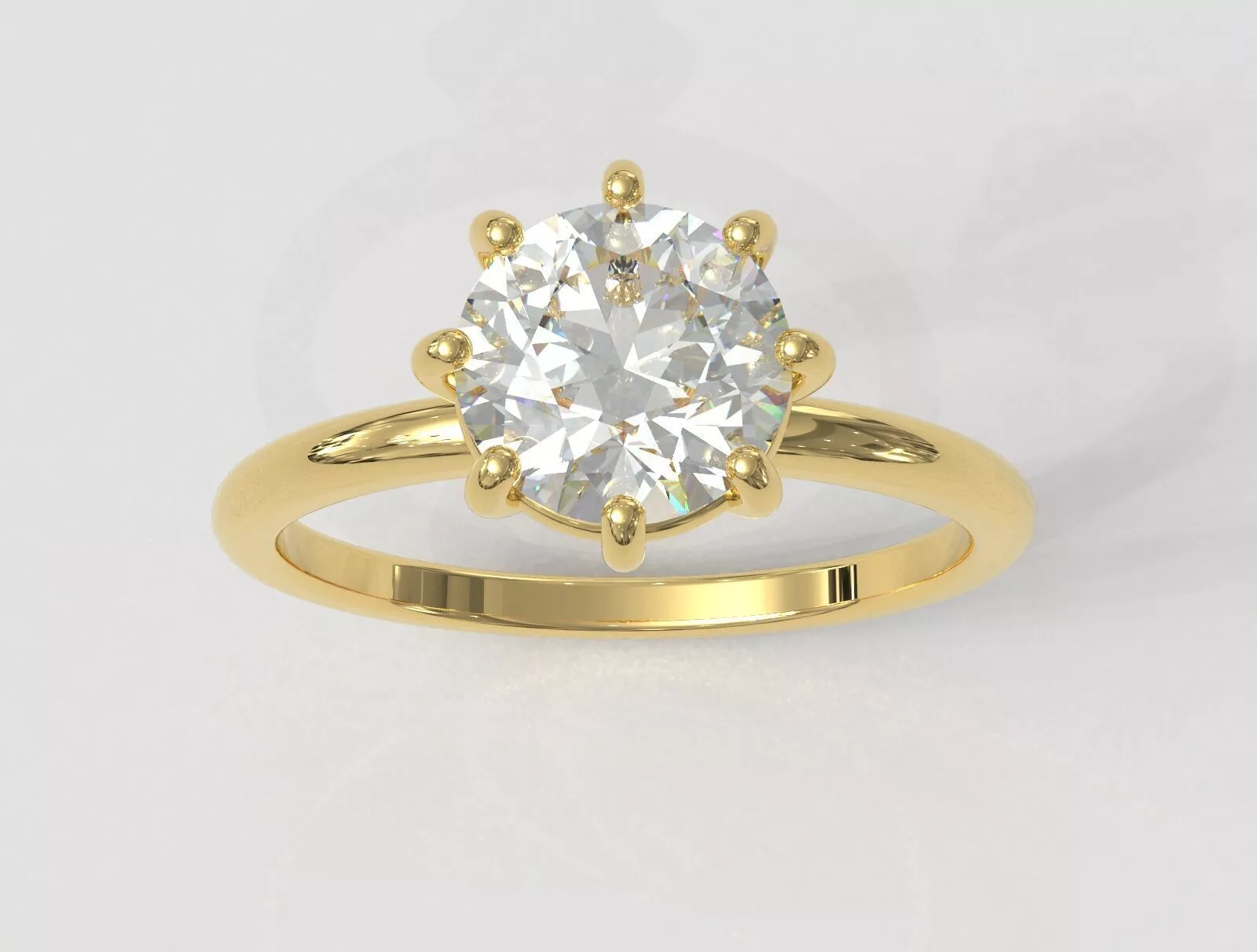 7mm Classic Solitaire Ring 3D print model