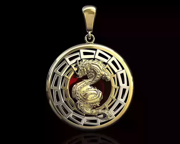dragon pendant-Round