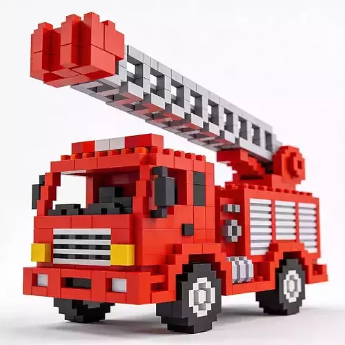 Voxel RC Fire Truck 3D Model