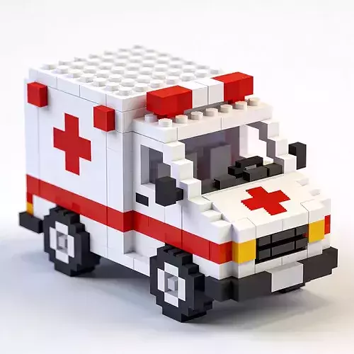Voxel RC Ambulance 3D Model