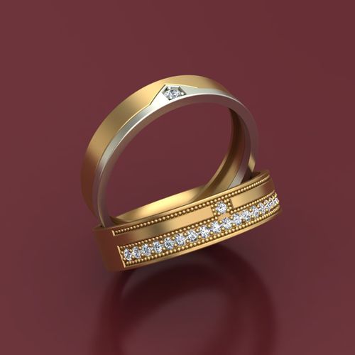 Wedding 3D Rings With Diamonds  Free 3D print model