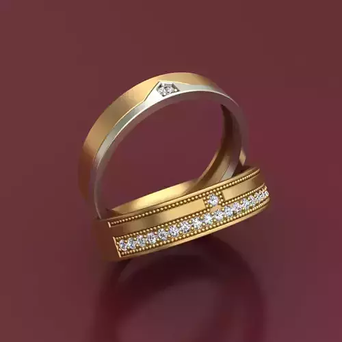 Wedding 3D Rings With Diamonds  Free 3D print model