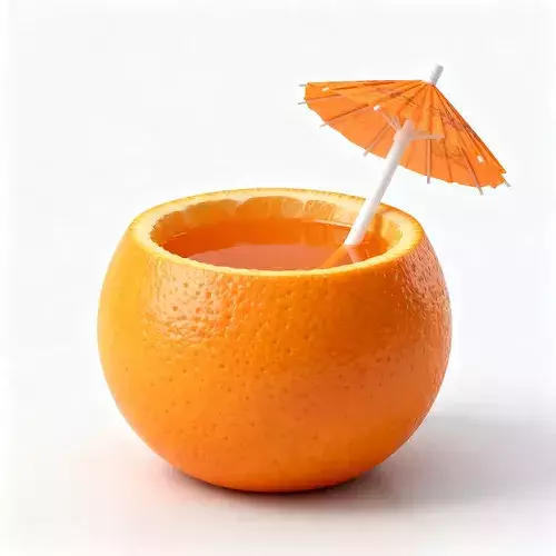 Realistic Orange Cocktail 3D Model
