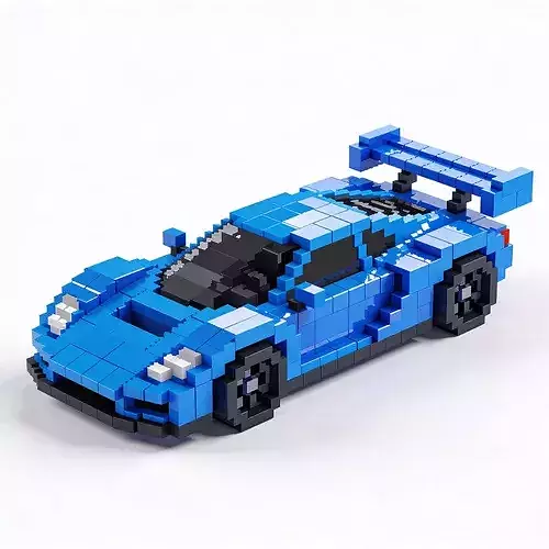Voxel Futuristic RC Sports Car 3D Model