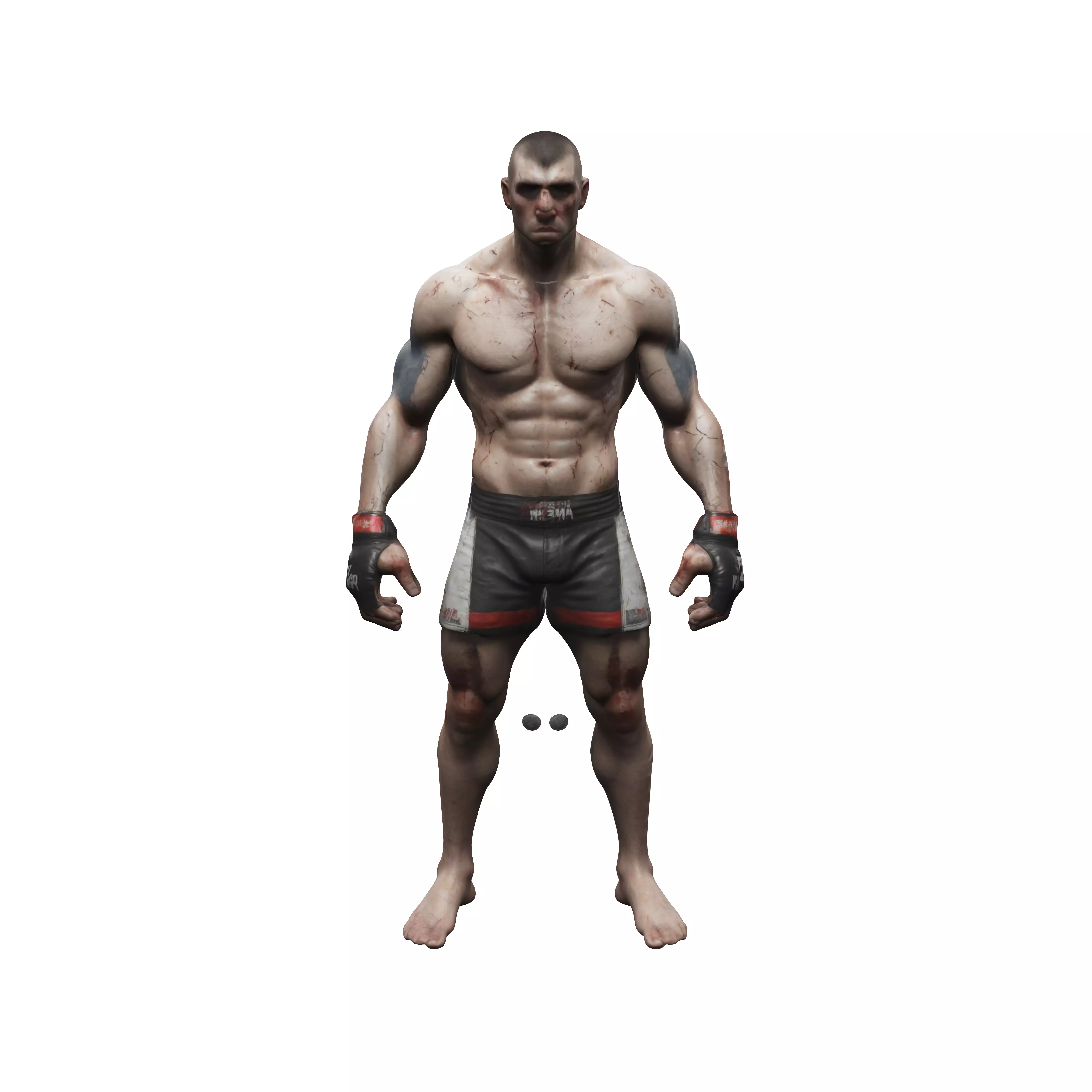 A SKINNY mma fighter WEARING LEARNER PLATES AND COVERED IN CU... 3D model