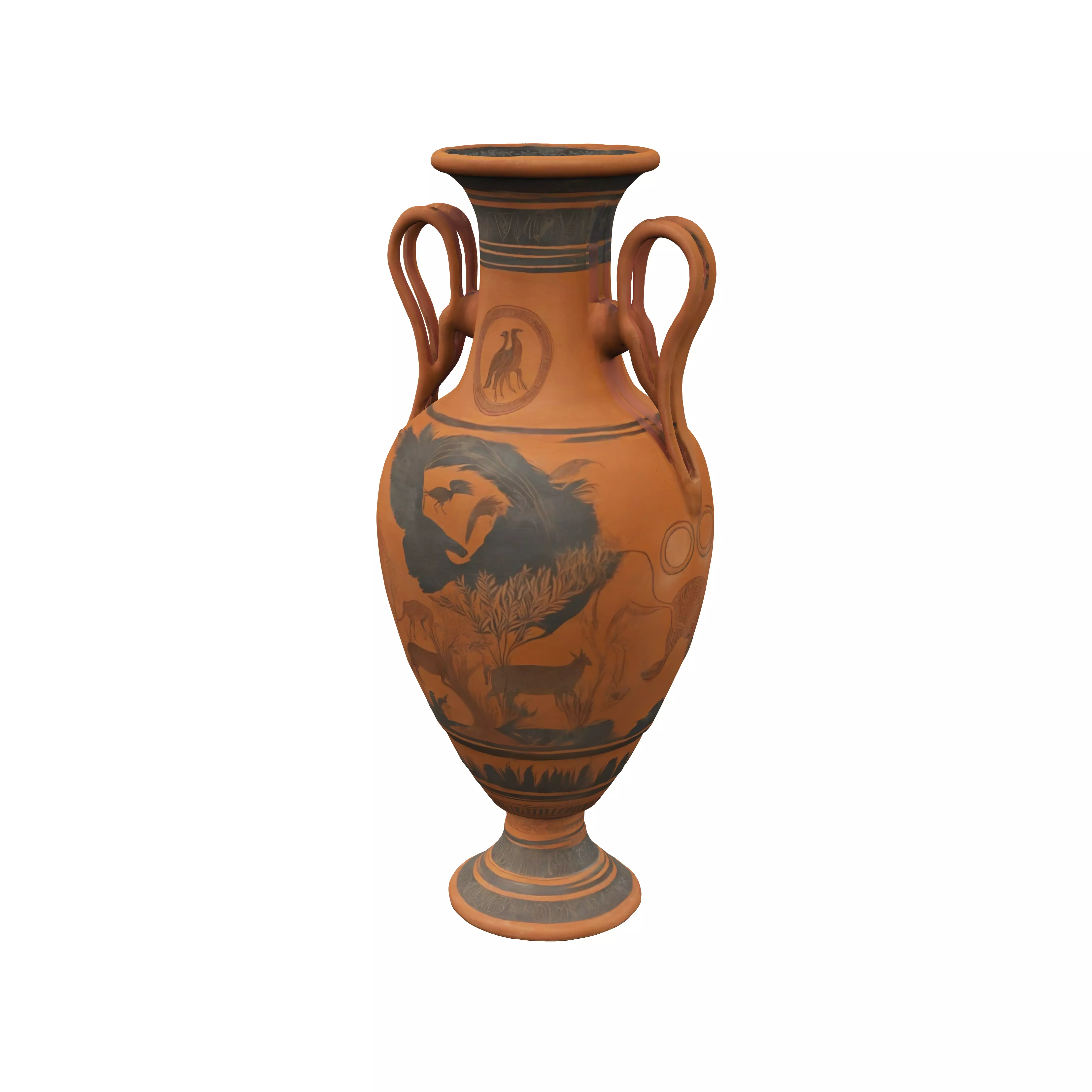An ancient Roman vase painted engraved with wild animals The ... 3D model