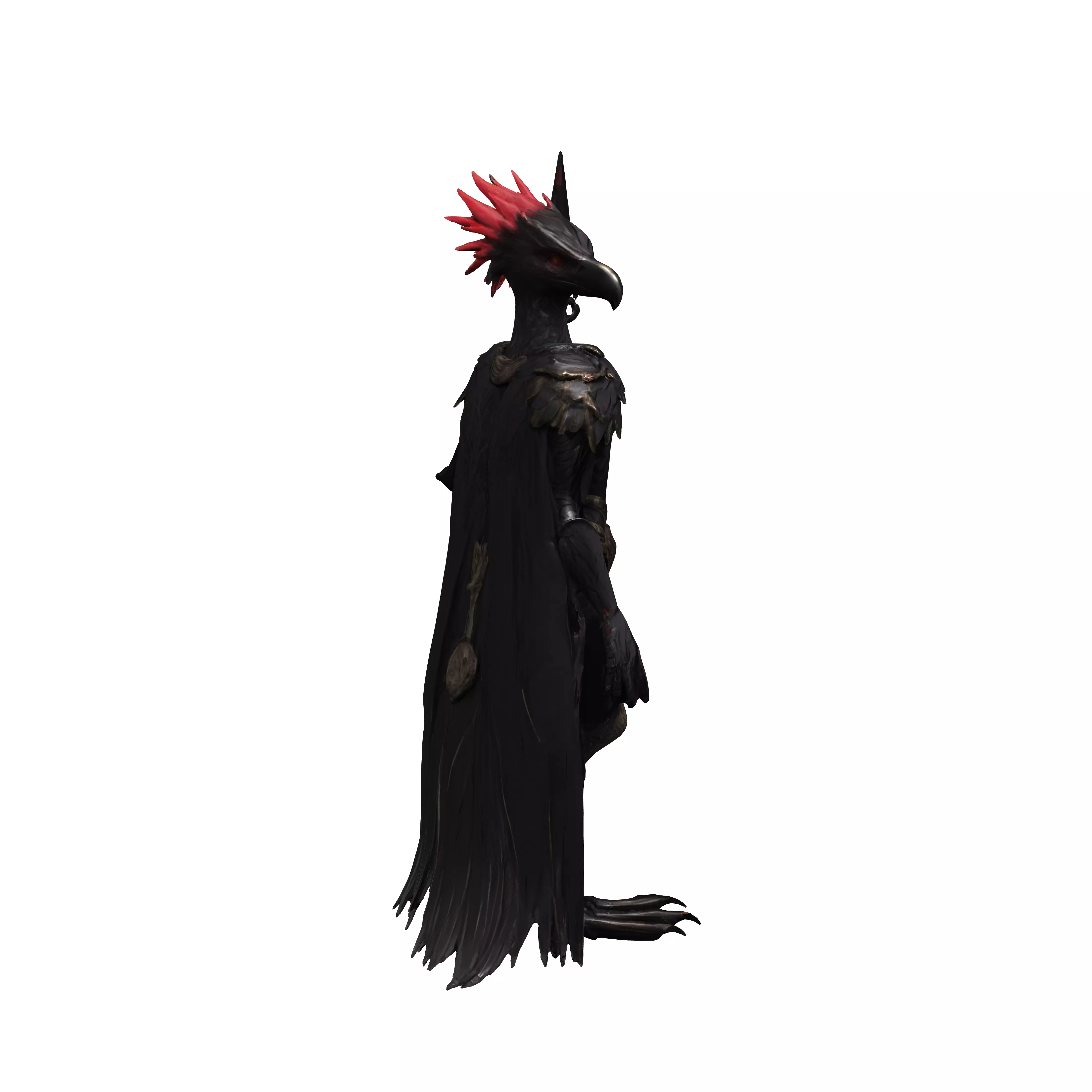 avian warrior tall raptorlike figure standing upright body co... 3D model