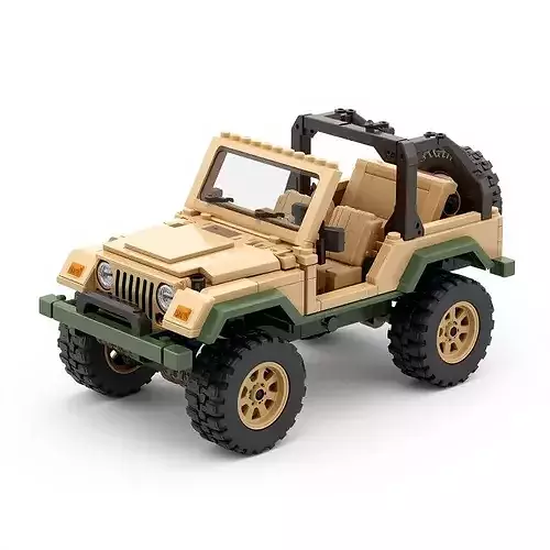 Voxel Safari Jeep 3D Model