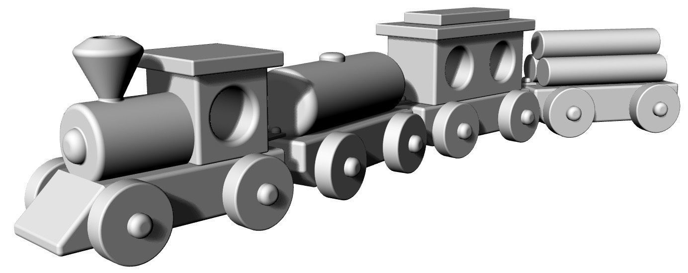 train toy Free 3D model_2