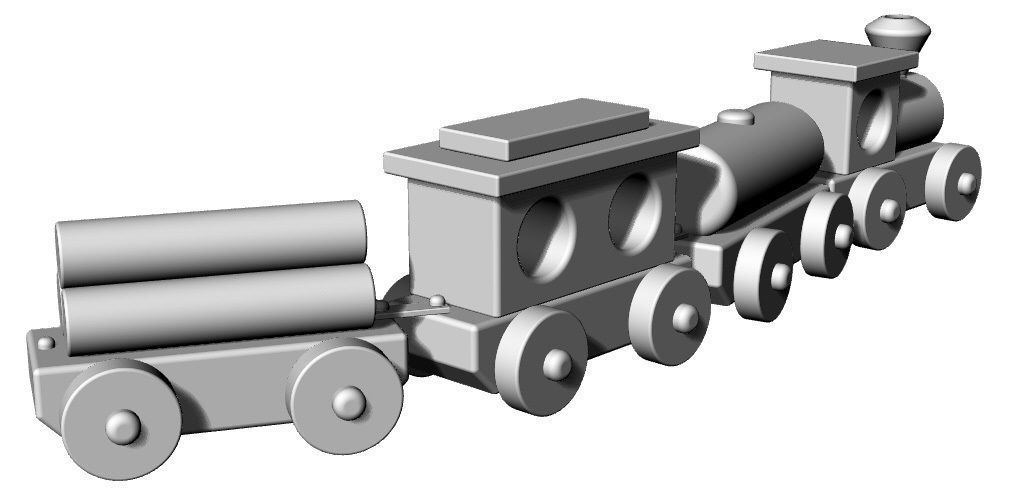 train toy Free 3D model_1