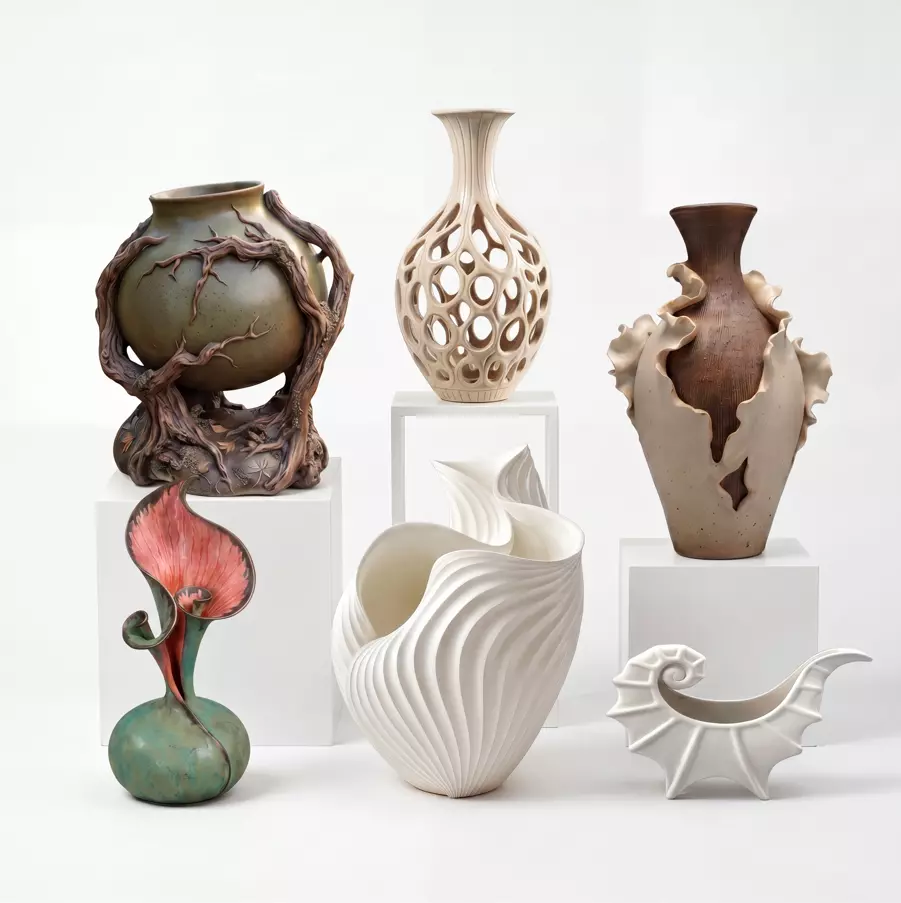 Artistic 3D Print Vases - Collection of 6 3D print model
