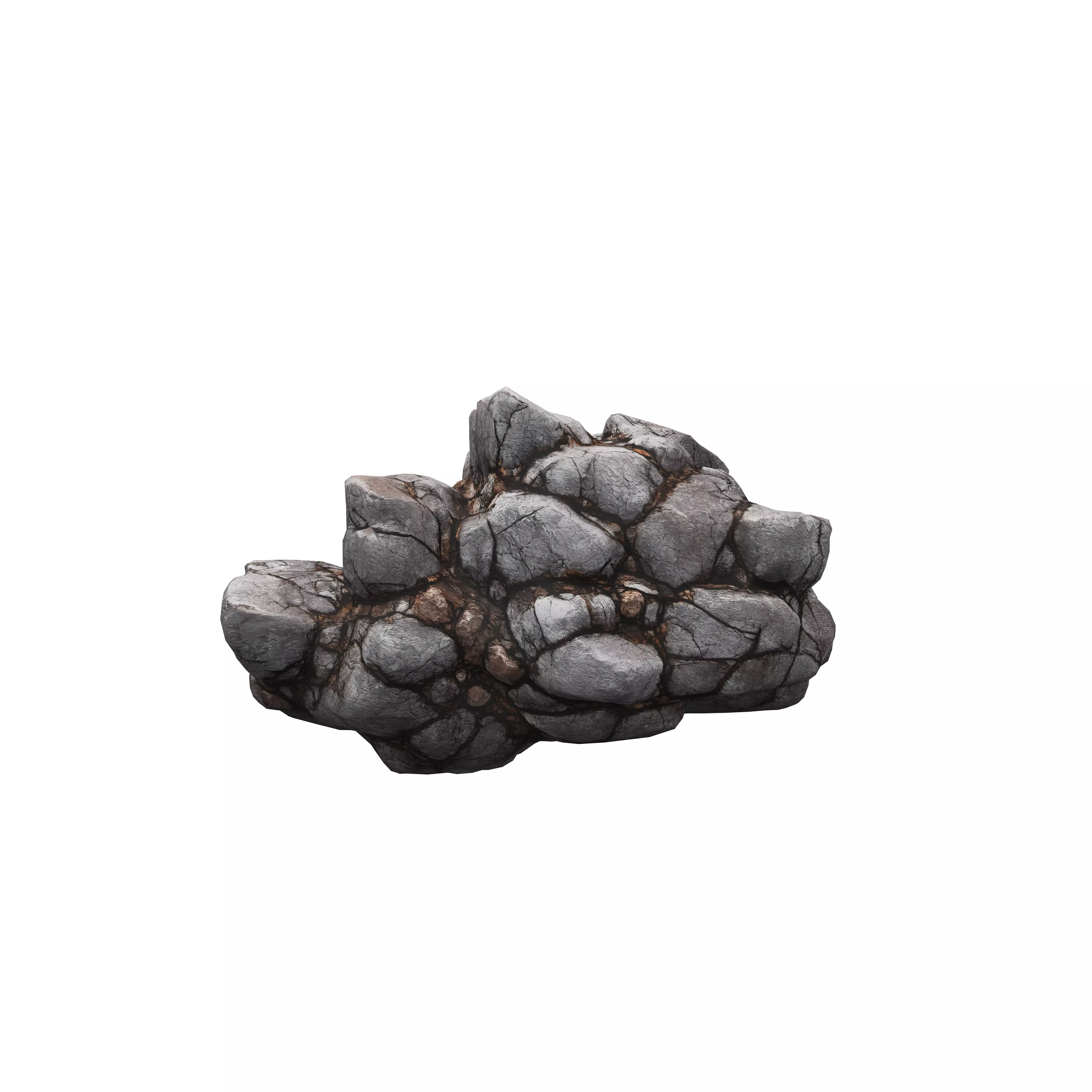 Cracked Gray Rock Stack 3D model